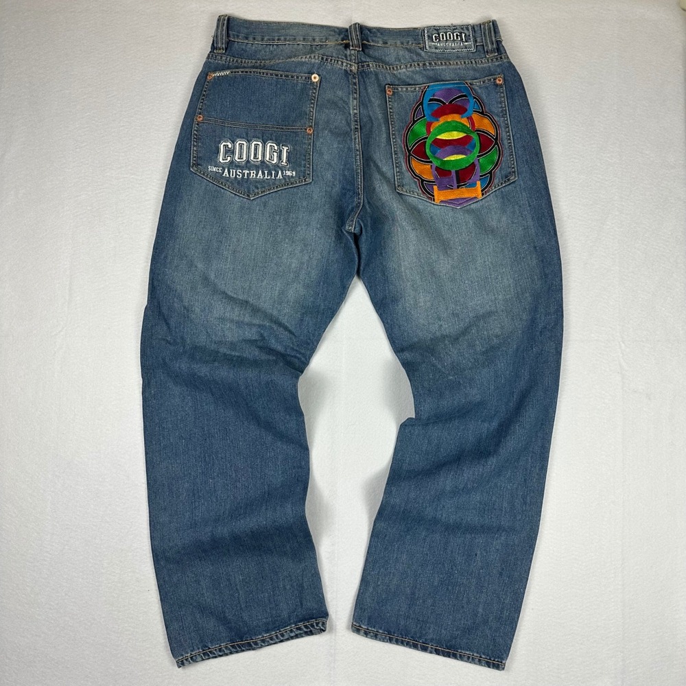 Y2K Baggy Coogi Embroidered Jeans Size 38 x 34